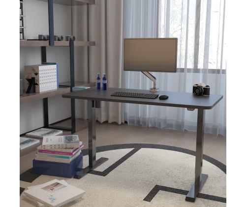 Työpöytä ERGO 1 moottorilla 140x80xH71-121cm, musta/musta, melamiinilevy