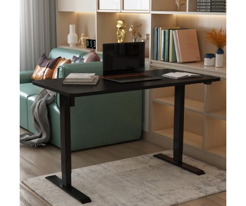 Työpöytä ERGO 1 moottorilla 140x80xH71-121cm, musta/musta, melamiinilevy