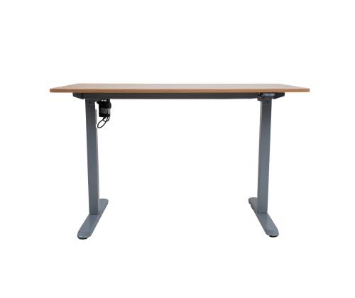 Työpöytä ERGO LIGHT 1 moottorilla 120x60cm, hopeanharmaa/tammi