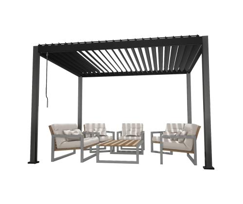 Katos MIRADOR-111 3x4m verhoilla, tummanharmaa