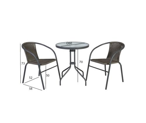 Parvekesarja BISTRO pöytä ja 2 tuolia