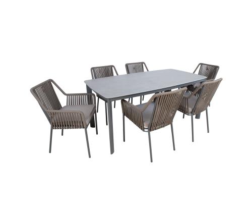 Puutarhakalusteet BEIDA pöytä ja 6 tuolia 21180