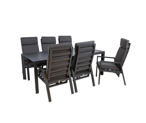 Puutarhakalusteet TOMSON pöytä ja 6 tuolia