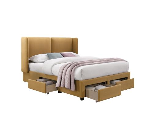 Sänky SUGI patjalla HARMONY TOP 160x200cm, keltainen