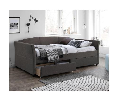 Sänky GENESIS patjalla HARMONY TOP (86861) 90x200cm, 2-laatikollinen, runko kangaspäällysteinen, väri: harmaa
