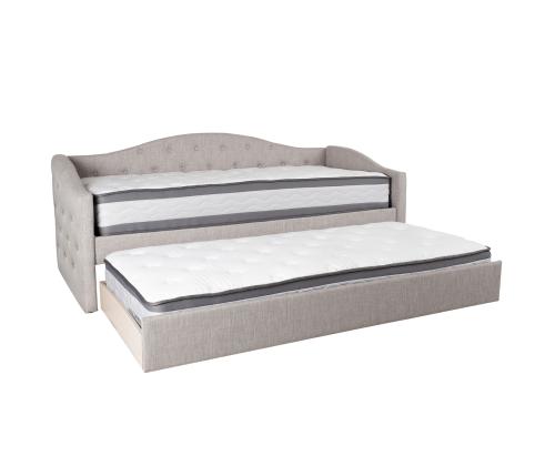 Sänky ATLANTA 90x200cm, jossa kaksi patjaa HARMONY UNO, harmaa