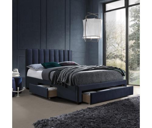 Sänky GRACE patjalla HARMONY TOP 160x200cm, sininen