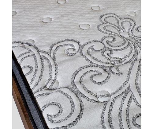 Sänky GLOSSY 160x200cm, patjalla HARMONY DELUX, harmaa