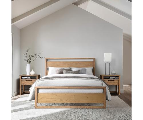 Sänky OZZO ja patja HARMONY TOP 160x200cm, vaalea puu