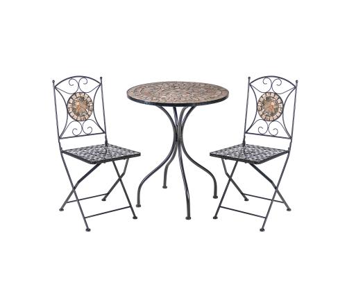 Parvekesetti MOSAIC pöytä ja 2 tuolia