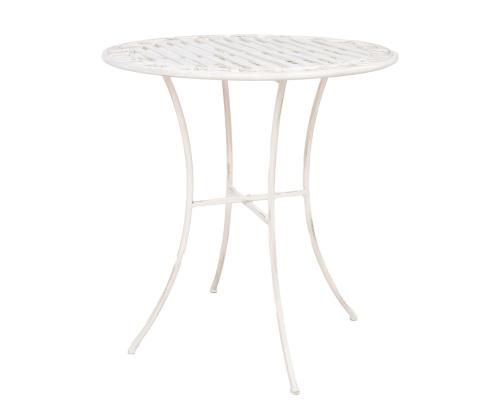 Parvekesetti JASMINE pöytä ja 2 tuolia, antiikkivalkoista metallia