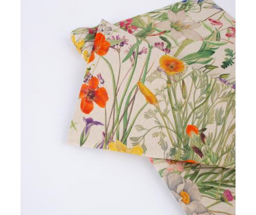 Linik HOLLY 43x116cm, luonnonvaraisten kukkien pelto, 100% puuvillaa, kangas 344