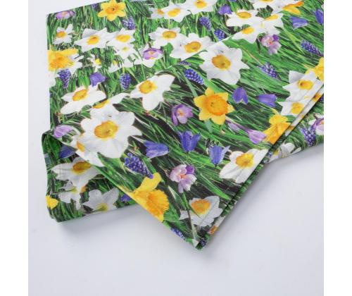 Linik HOLLY 43x116cm, kevätkukat, 100% puuvilla, kangas 415