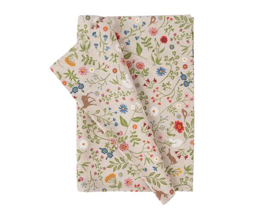 Ruudullinen HOLLY 43x116cm, eläimiä ja kukkia