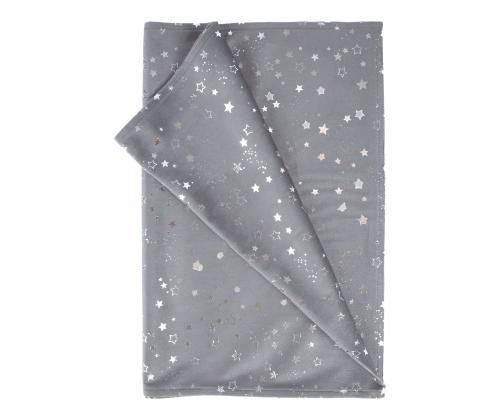 Ruudullinen GLORY 2, 45x116cm, tähdet harmaalla samettikankaalla, 100% polyesteri, kangas 571