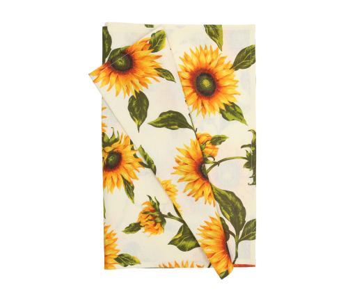 Pellava LONETA NEW 43x116cm, auringonkukat, 50% puuvilla 50% polyesteri, kangas 424