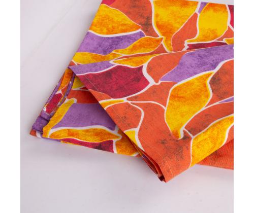 Pöytäliina LONETA NEW 136x220cm, punaiset lehdet, 50% polyesteri, 50% puuvilla, kangas 480