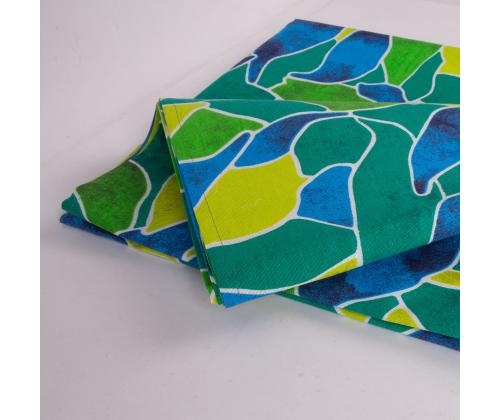 Pöytäliina LONETA NEW 136x220cm, vihreät lehdet, 50% polyesteri, 50% puuvilla, kangas 481