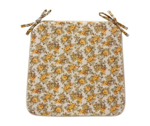 Tuolipäällinen LONETA NEW 39x39cm, paksuus 2,5cm, beige rose, 50% puuvillaa, 50% polyesteriä, kangas 476