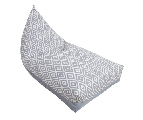 Laukkutuoli ROMB 130x80x20/70cm, harmaat timantit/harmaa, 100% polyesteri, kangas 351/895