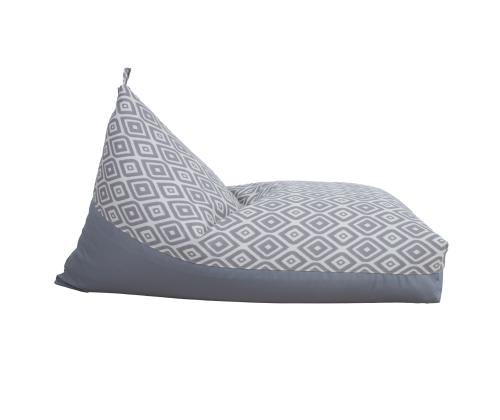 Laukkutuoli ROMB 130x80x20/70cm, harmaat timantit/harmaa, 100% polyesteri, kangas 351/895