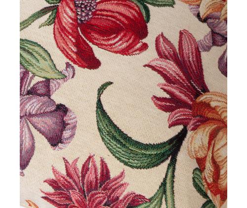 Tyyny HOLLY ROSE, 68x68cm, kukkivat päivät/beige, 50% puuvillaa, 50% polyesteriä, kangas-329/284.