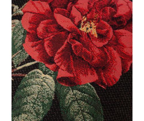 Tyyny HOLLY ROSE, 45x45cm, tyylikäs ruusu/musta, 50% puuvillaa, 50% polyesteriä, kangas-331/289.