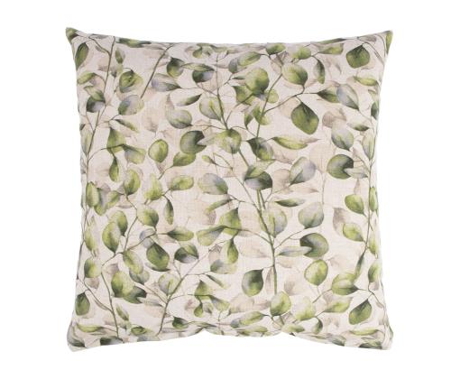 Tyyny HOLLY 45x45cm vetoketjulla, poppelin lehdet, kangas 80% puuvillaa, 20% polyesteriä, kangas 352