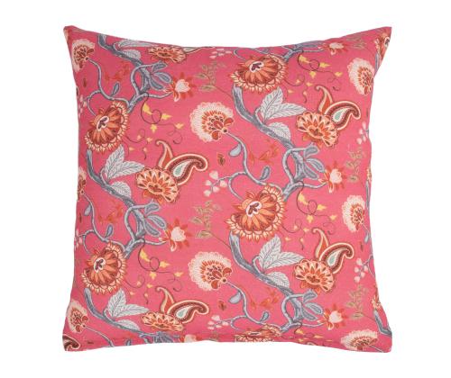 Tyyny LONETA 45x45cm, kukat vaaleanpunaisella taustalla, 50% puuvillaa, 50% polyesteriä, kangas 357