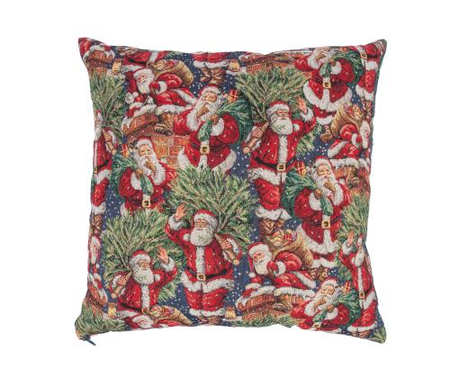 Tyyny HOLLY 45x45cm vetoketjulla, Santas, kangas 50% puuvilla, 50% polyesteri, kangas 398/389