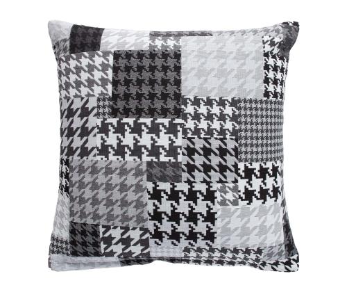 Tyyny HOLLY 45x45cm, vetoketjullinen, mustavalkoinen, kangas 50% puuvillaa, 50% polyesteriä, kangas 490