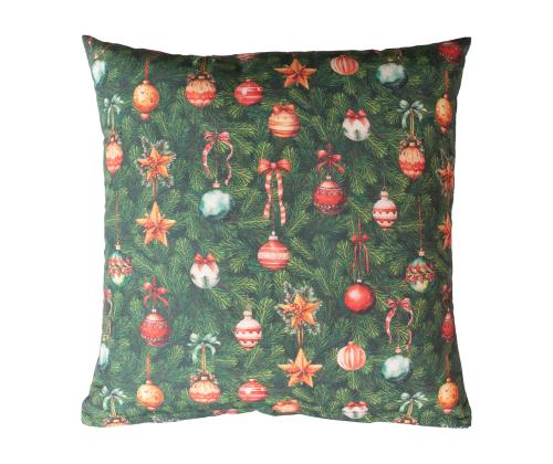 Tyyny CHRISTMAS NEW 45x45cm, joulukuusen lehdet, 50% polyesteri, 50% puuvilla, kangas 573