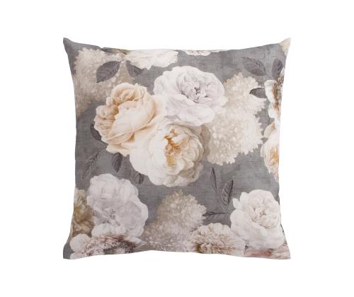 Tyyny HOLLY 45x45cm, harmaat kukat