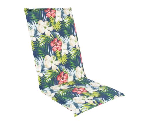 Tuolipäällinen SUMMER FLOWER 48x115x4,5cm, tumma kukkakuvio, 100% polyesteri, kangas 472