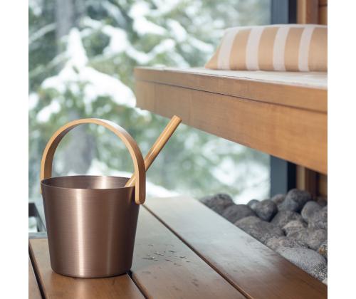 Saunakauha RENTO CHAMPAGNE, 5L, alumiini/bambu