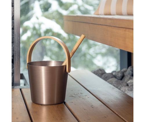 Saunakauha RENTO CHAMPAGNE, 5L, alumiini/bambu