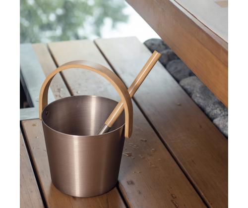 Saunakauha RENTO CHAMPAGNE, 5L, alumiini/bambu