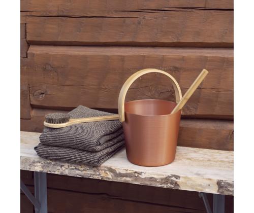 Saunakauha RENTO COPPER, 5L, alumiini/bambu