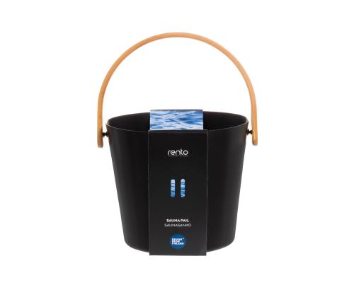 Saunakauha RENTO BLACK, 5L, alumiini/bambu