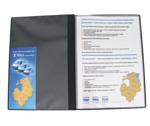 Ruokalistat, joissa on 10 taskua musta PROLEXPLAST -materiaali