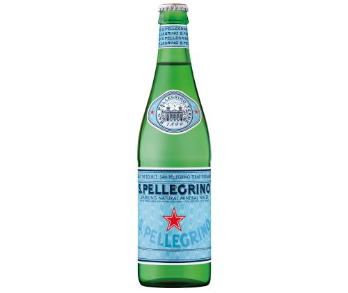 Kivennäisvesi SANPELLEGRINO 0,5L, hiilihapotetussa lasipullossa