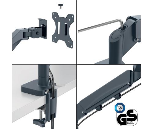 Näytön pöytäteline LEITZ Ergo SpaceSaving Dual