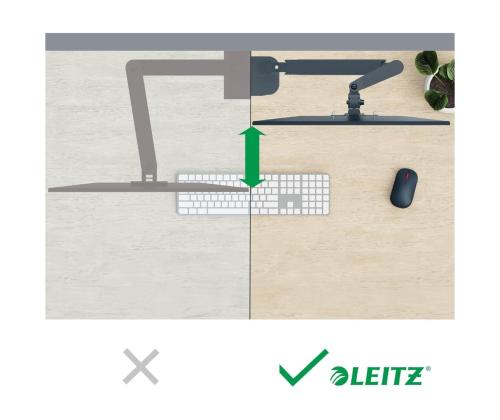 Monitoriteline 2-lle Leitz Ergo Space-Saving Dual with Laptop Arm