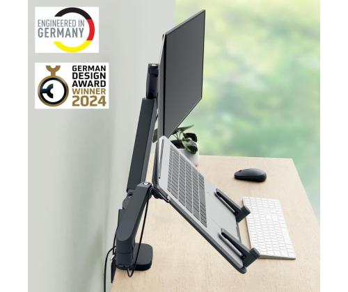 Monitoriteline 2-lle Leitz Ergo Space-Saving Dual with Laptop Arm