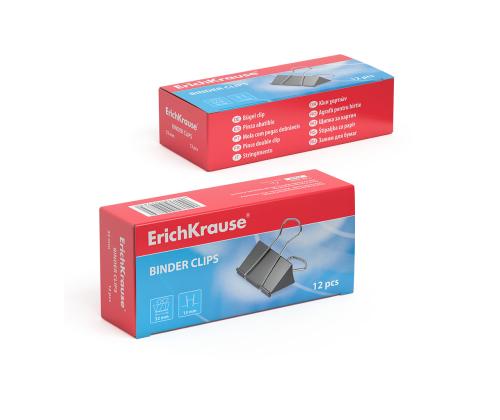 Paperiliitin 32mm musta 12kpl pakkauksessa ERICH KRAUSE