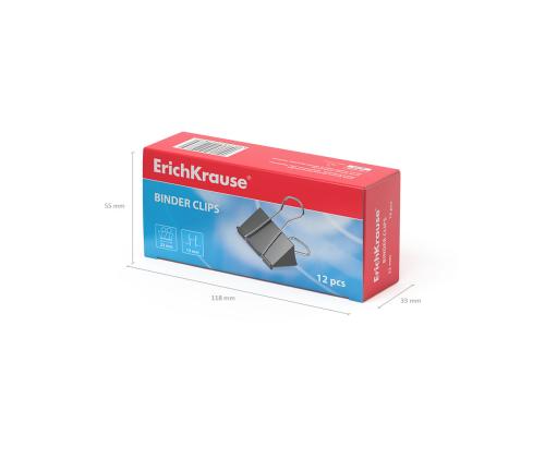 Paperiliitin 32mm musta 12kpl pakkauksessa ERICH KRAUSE