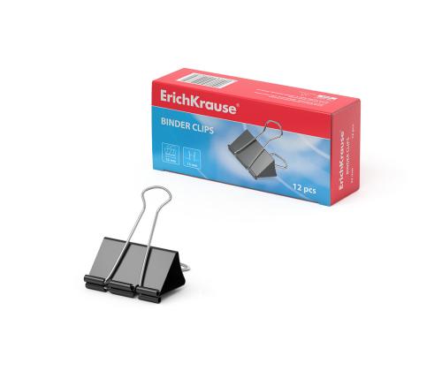 Paperiliitin 32mm musta 12kpl pakkauksessa ERICH KRAUSE