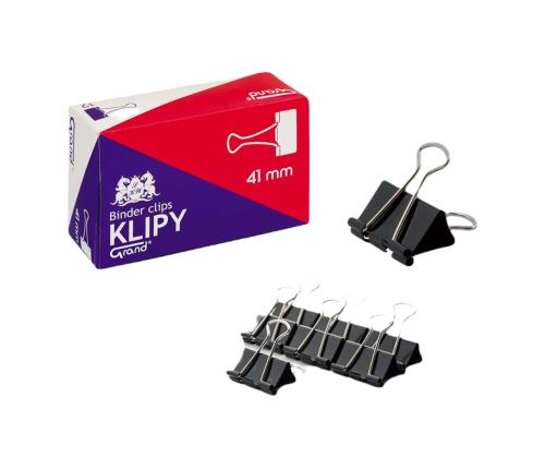 Paperiliitin 41mm musta 12 kpl laatikossa