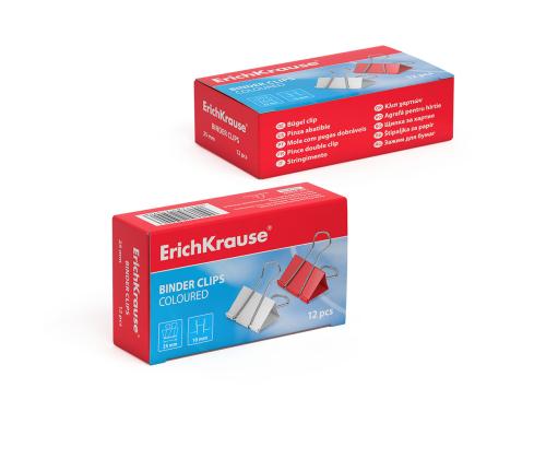 Paperiliitin ERICH KRAUSE 25mm värillinen 12 kpl