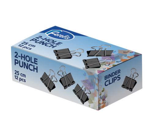 Paperiliitin 25mm FOROFIS musta 12 kpl